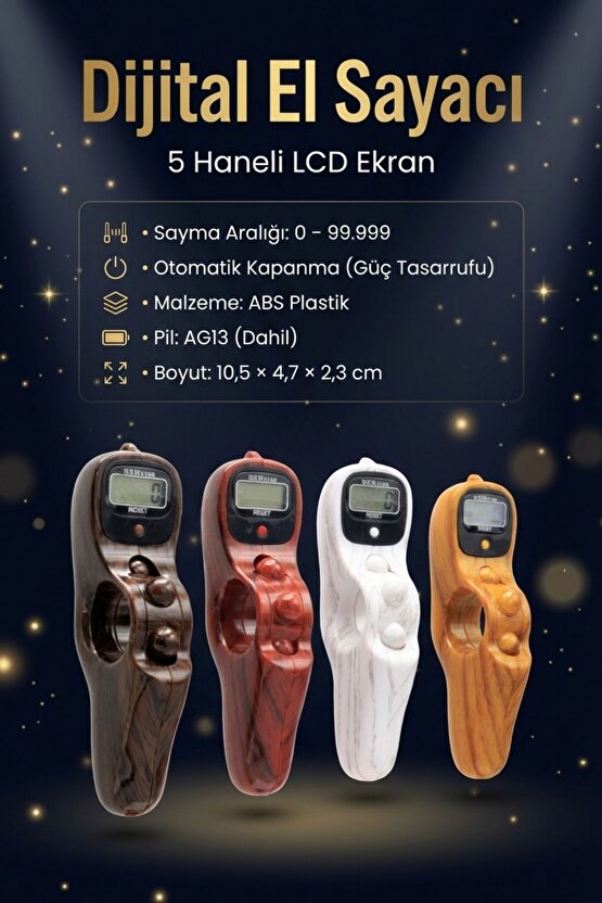 Dijital Zikirmatik Tesbih - 5 Haneli Lcd Ekran