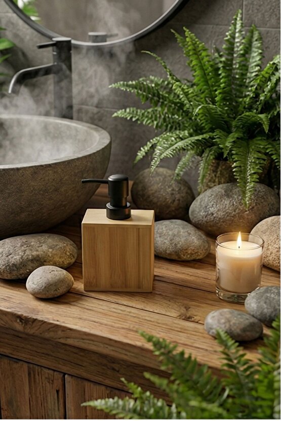 Bambu Siyah Kapaklı Basmalı Sabunluk