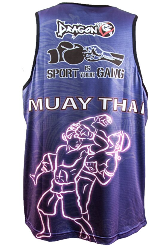 Federasyon Logolu Dijital Baskılı Muay Thai Atlet