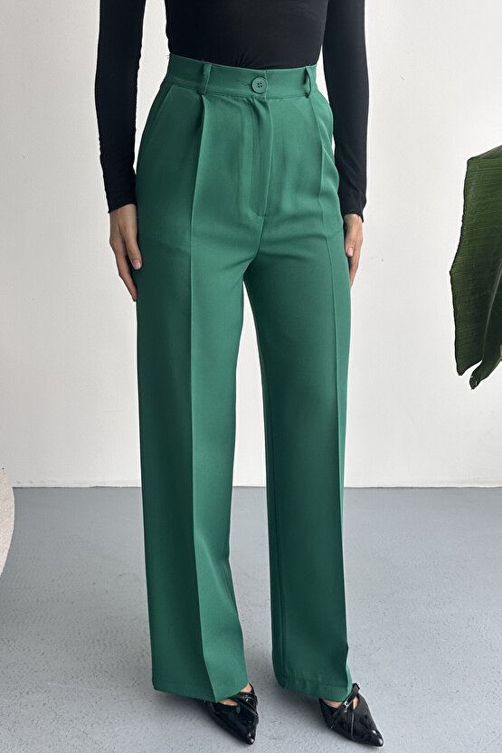 Kadın Palazzo Pantolon Oversize Orjinal Kesim - Yüksek Bel Geniş Paça Ofis ve Günlük Şık