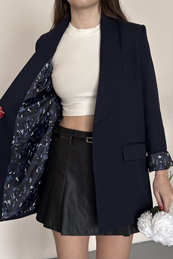 Kadın Blazer Ceket Oversize Uzun | Lepoar Astarlı Klasik Şık Ofis & Günlük