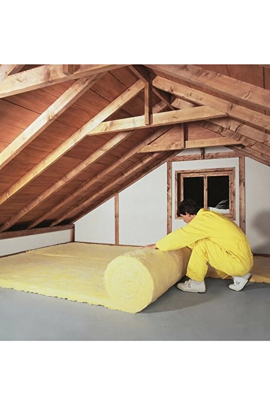 Çatı Şilte Folyolu, İzocam, Folyolu Cam Yünü Çatı Şiltesi, Çatı Yalıtımı, Isı Yalıtımı 9.6 M²