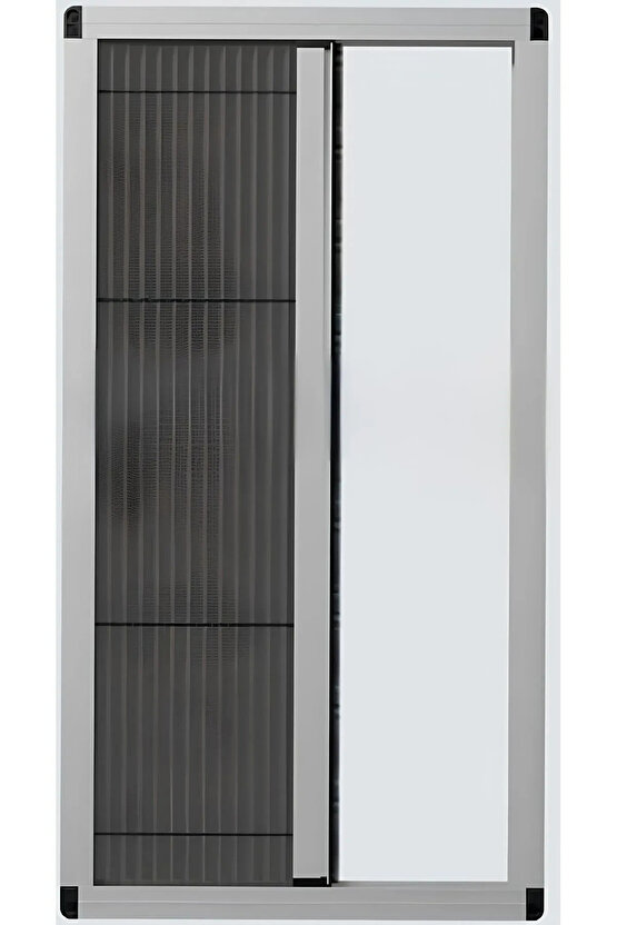 Pileli Plise Sürgülü Akordiyon Katlanır Pencere Sinekliği BEYAZ 70*140 ölçülerinde