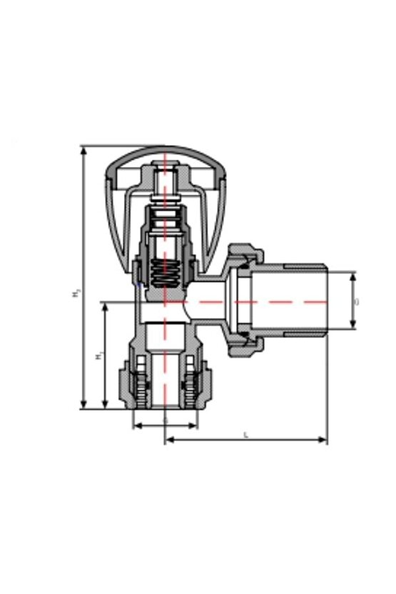 12 PEX Bağlantılı Yeni Tip Radyatör Vanası, PEX Bağlantılı Yeni Tip Petek Vanası