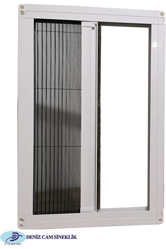 Pileli Plise Sürgülü Akordiyon Katlanır Pencere Sinekliği 0-70 Cm En 0-140 Cm Boy