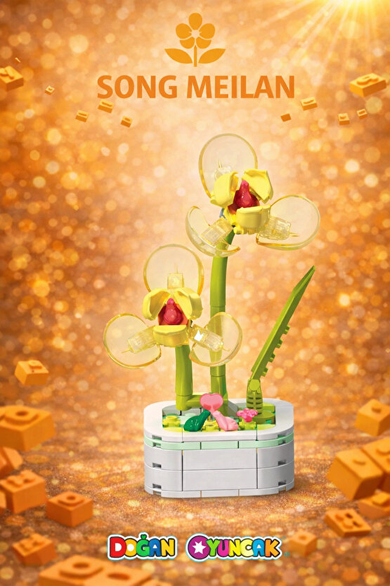 Mikro Blok Kristal Song Meilan Çiçek Lego - Lego Setleri Mini Lego - Çiçek Lego - Blossom Çiçek Lego