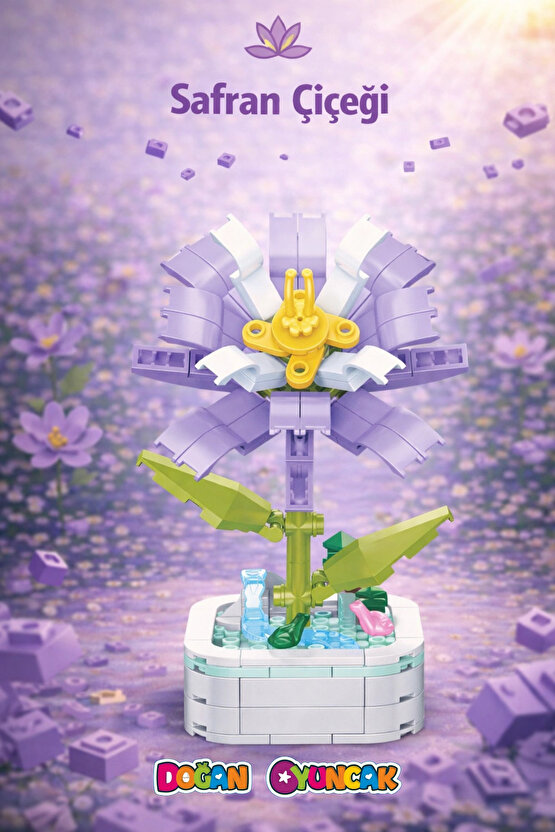 Mikro Blok Safran Çiçeği Çiçek Lego - Lego Setleri Mini Lego - Çiçek Lego - Blossom Çiçek Lego
