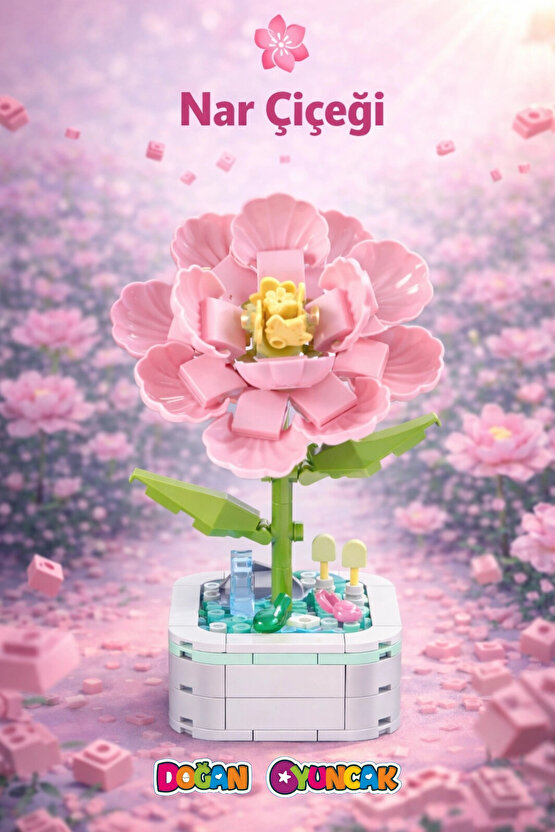 Mikro Blok Nar Çiçeği Çiçek Lego - Lego Setleri Mini Lego - Çiçek Lego - Blossom Çiçek Lego