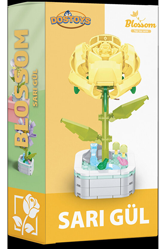 Mikro Blok Sarı Gül Çiçek Lego - Lego Setleri Mini Lego - Çiçek Lego - Blossom Çiçek Lego