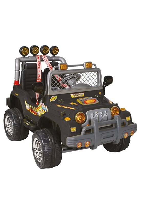 Kumandalı Çift Kişilik Mega Akülü Araba Siyah - 12 Volt İki Kişilik Akülü Araba Akülü JEEP - Mega Of