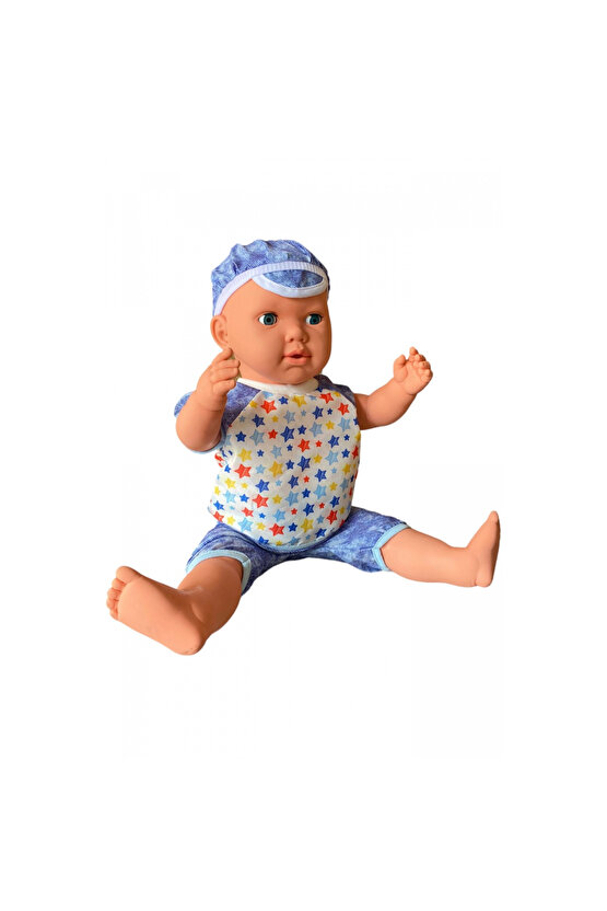 Oynar Gözlü Türkçe Konuşan Berke Kel Et Bebek 60 Cm. - Konuşabilen Bebek - Kel Büyük Bebek