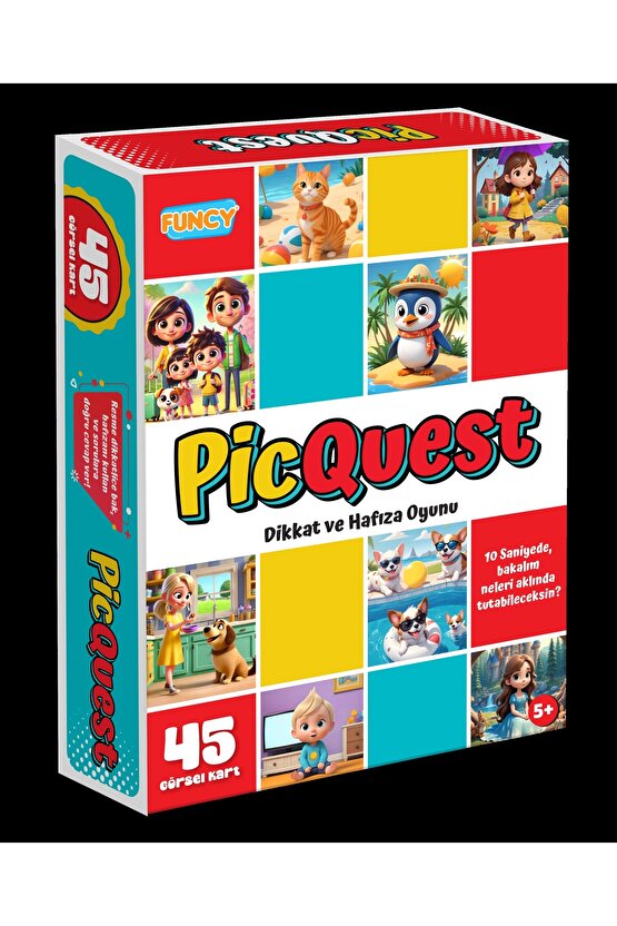 PicQuest Dikkat ve Hafıza Oyunu - Dikkat Aktivite Oyunu - Süper Hafıza Oyunu - Akıl Oyunu Zeka Oyunu