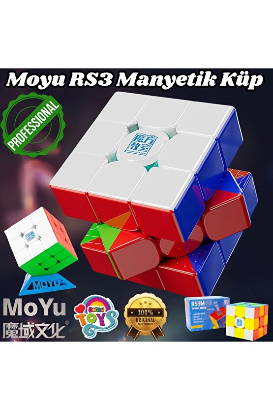 Orijinal MoYu 3x3 RS3M Manyetik Çift Modülasyon Küp - Moyu Speed Cube - Moyu RS3M 3x3 Zeka Küpü - Ze