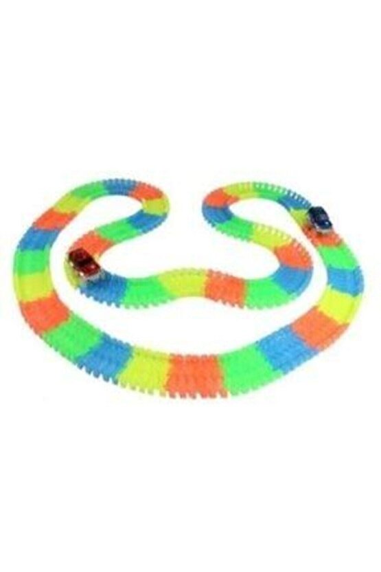 Kl-kayyum Oyuncak Magic Tracks Hareketli Raylar 384 Parça 2 Işıklı Arabalı Oyuncak Yarış Parkuru