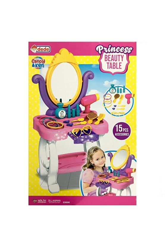 Kız Cocuk Oyuncakları Egitici Oyun Niloya Oyuncak Güzellik Masası Aynalı Eğitici Oyuncak Kuaför Seti