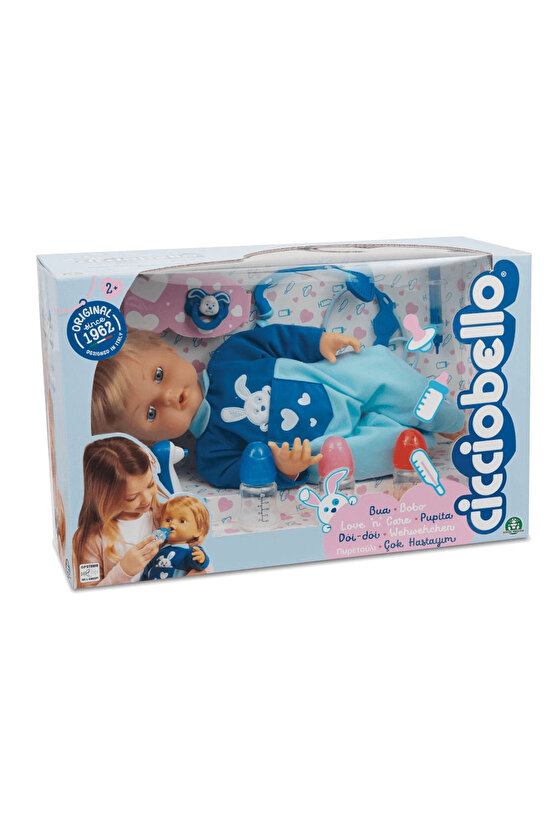 Çok Hastayım | 42 cm Hasta Et Bebek + Doktor Aksesuar Seti | Yanakları Kızaran Bebek