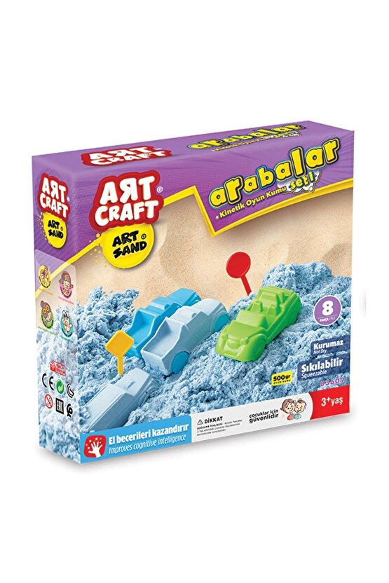 Artsand Arabalar Kum Seti (500 Gr.) - Art Craft Kinetik Kum Seti - Oyun Kumu - Art Sand Kumu