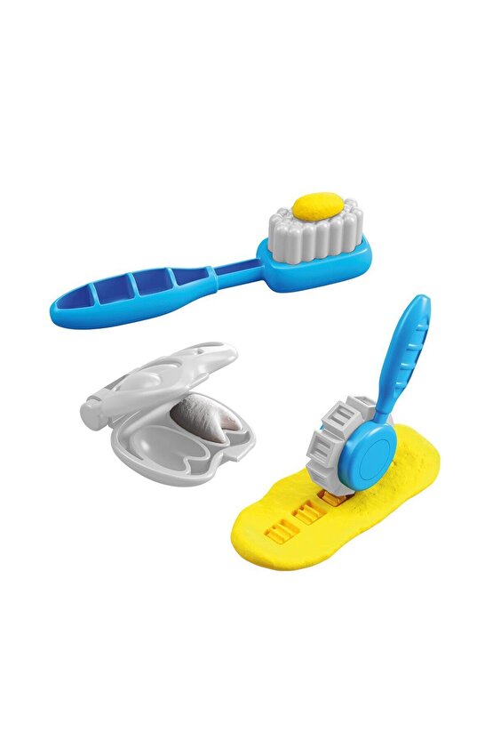 Sevimli Oyuncak Dişçi Dino Oyun Hamuru Set + Diş Doktor Aksesuarları Oyuncakları