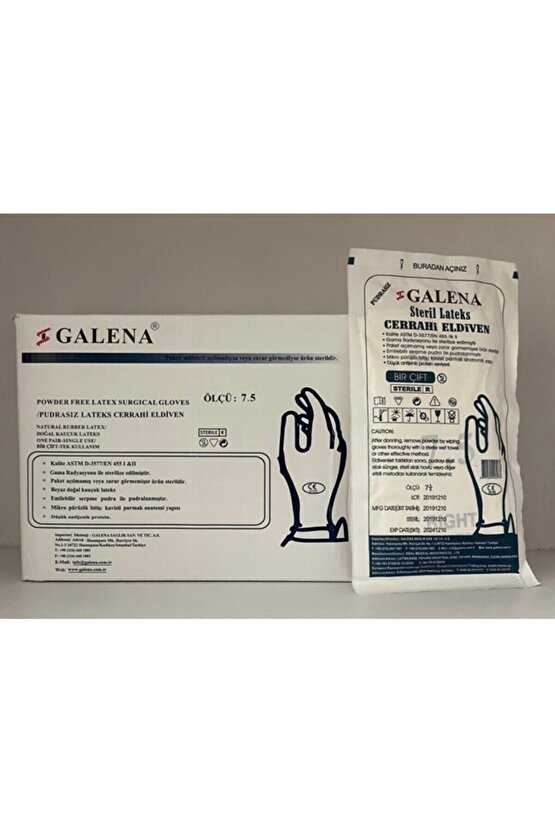 Lateks Pudrasız Steril Cerrahi Eldiven 7.5 Beden – 50 Çift