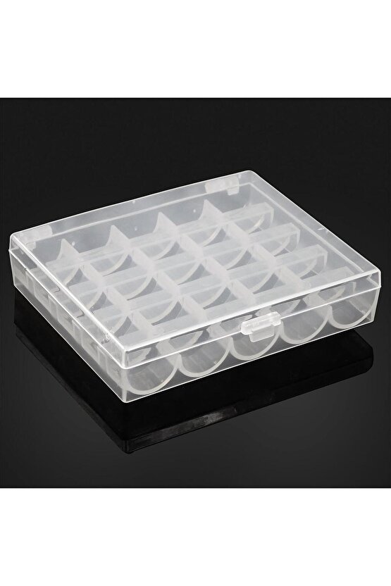 Ev Tipi Aile Dikiş Makinesi 25 li Şeffaf Masura Saklama Kutusu