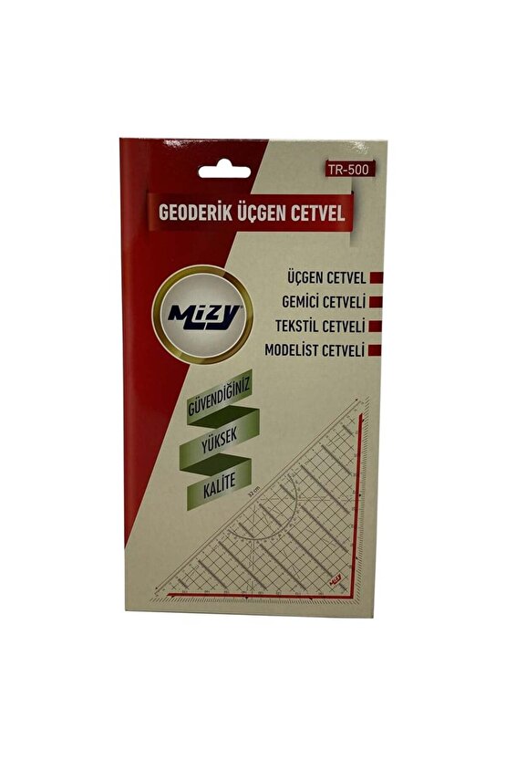 Geoderik Üçgen Cetvel Gemici Cetveli Tekstil Cetveli Modelist Cetveli 32 Cm