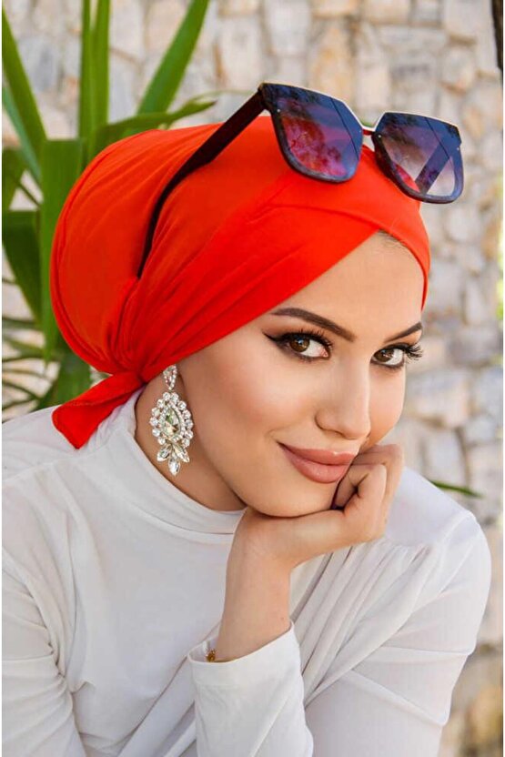 Turuncu Çapraz Bone - Deniz - Havuz Bonesi