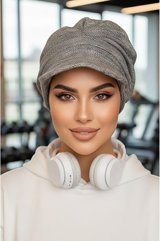 Kot Mavi Metal Detaylı Tesettür Şapka Bone