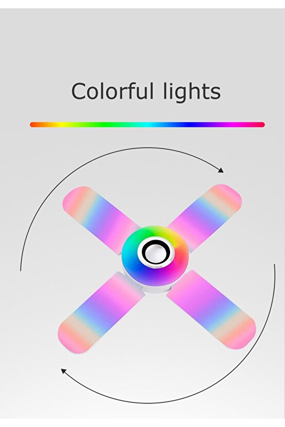 36 Watt, Bluetooth Müzik Çalar, RGB Çok Renkli, Kumandalı Led Ampul, Genç Odası Ampulü, Disko Ampul