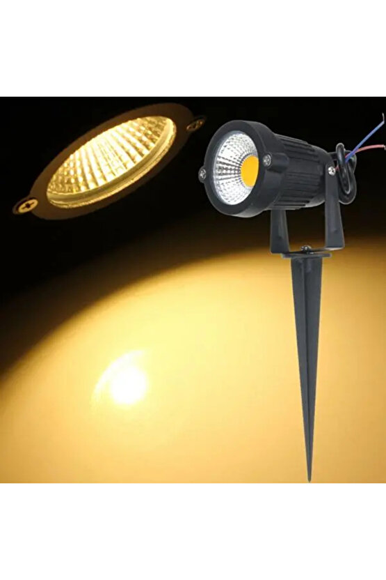 Elektrikle Çalışır 10 Watt AMBER Işık Ampul Dahil Metal Gövde Fonksiyonlu Bahçe Duvar ve Çim Armatür