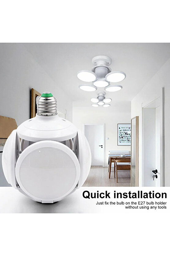 1 Adet 30 Watt Katlanır, 3000K, Gün Işığı Led Ampul, Modern Tasarım Dekoratif E27 Duy Led Ampul