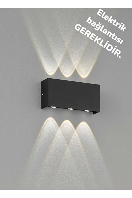 Elektrikle Çalışır, 12 Watt 3000 Kelvin Ledli, İç ve Dış Mekan Aplik, Yüksek Işık Güçlü Led Aplik