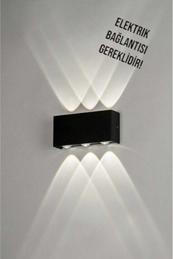 Elektrikle Çalışır, 12 Watt 3000 Kelvin Ledli, İç ve Dış Mekan Aplik, Yüksek Işık Güçlü Led Aplik