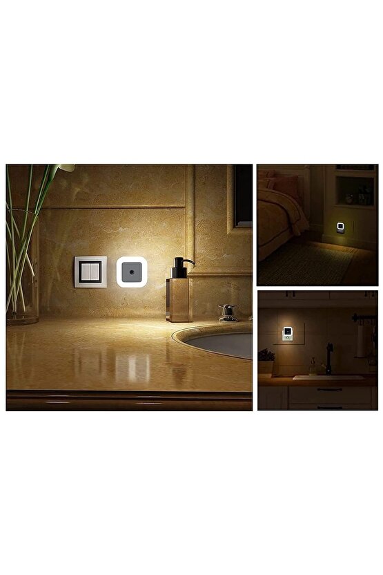 Fotoselli Led Gece Lambası Amber Renk Sadece Gece Otomatik Yanan 1 Watt Amber Renk Led Gece Lambası
