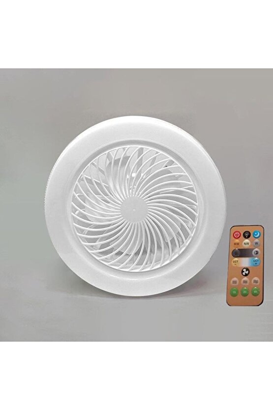 3 Işık Modlu, Dimlenebilir, 3 Fan Hızlı, Kumandalı, Pervaneli, 42 Watt Çok Kaliteli Led Fan Ampul,