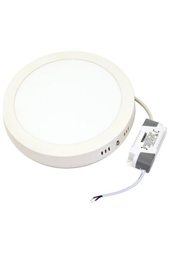 18 Watt Yuvarlak Beyaz Metal Kasa 3200 Kelvin Ultra Kaliteli Sıva Üstü Led Tavan Armatürü, Led Panel