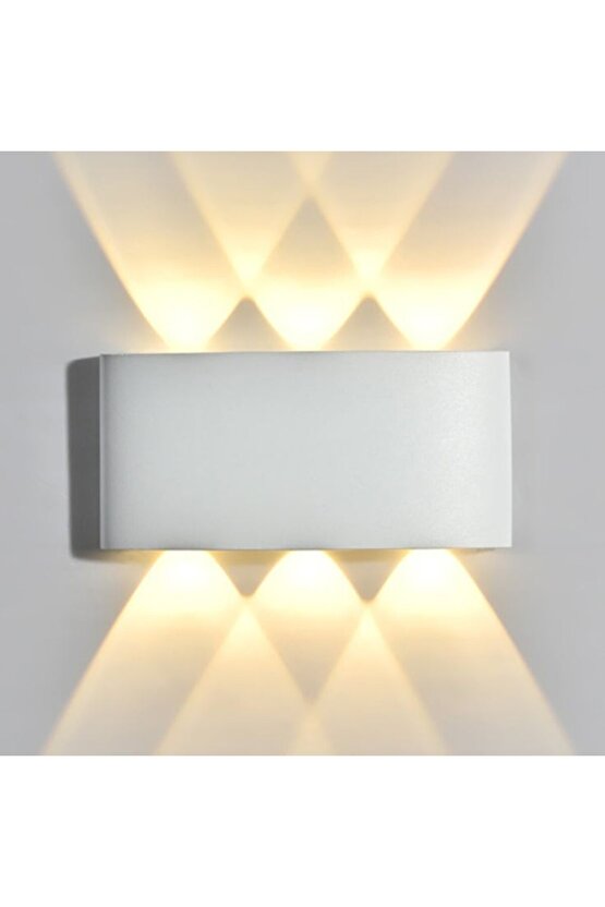 6 Watt, Amber Işık Led Armatür, Modern Işık Desenli Aplik, Haiti Desen Armatür, Iç Dış Mekan Aplik