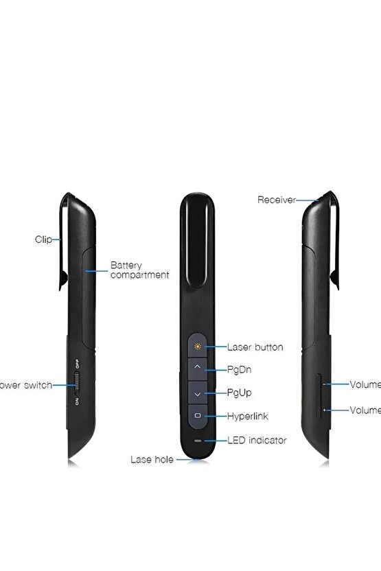 Sunum Kumandası Wireless Presenter Laser Pointer Kalem Tipi Çok Fonksiyonlu Lazer Pointer