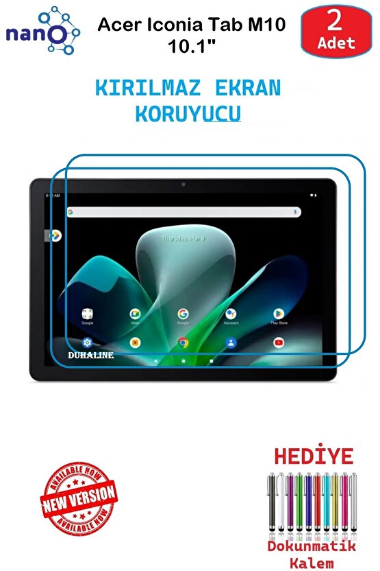 Acer Iconia Tab M10 10.1 İçin Nano Ekran Koruyucu 9h Esnek 2 ADET