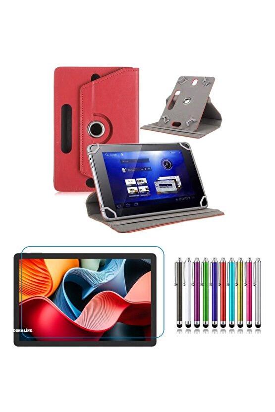 Casper VIA L50 11 için Uyumlu Standlı Tablet Kılıfı + NANO Kırılmaz Ekran Koruyucu+Dokunmatik Kalem