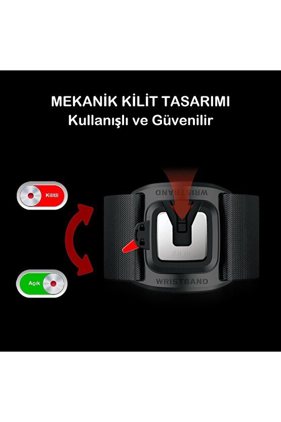 Bisiklet Motorsiklet Gidon Telefon Tutucu 2in1 KolBilek Takılan Band Pratik Kilitli Telefon Tutucu