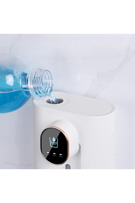 Otomatik Ağız Bakım Suyu Gargara Dispanseri 3 Modlu Şarjlı 540ml Kapasiteli 2 Manyetik Bardak