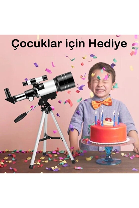 Profesyonel Astronomik Teleskop 150 Kat Yakınlaştırma Uzay-ay-doğa Gözlem Teleskobu Tripod Dahil