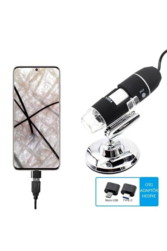 Cilt Ve Saç Analiz Cihazı 1600x 2.mp Usb 8 Led Digital Mikroskop