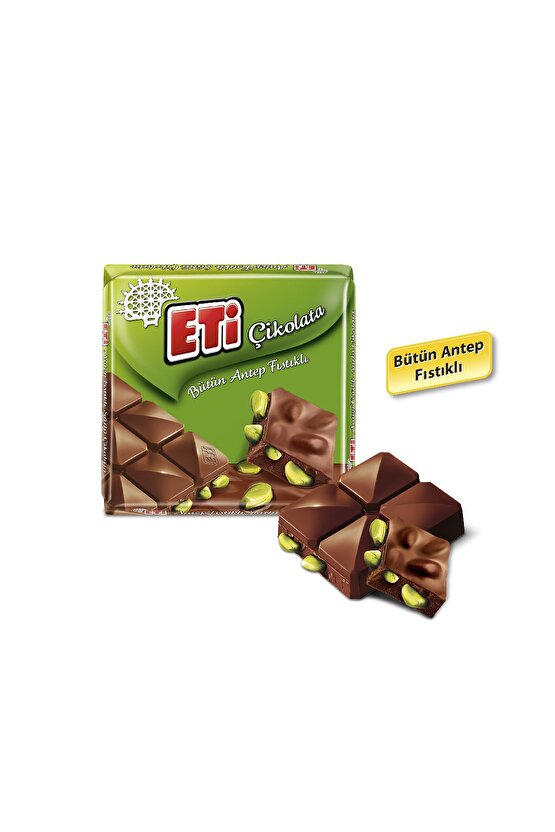 Çikolata Antep Fıstıklı Kare 60 g x 6 Adet