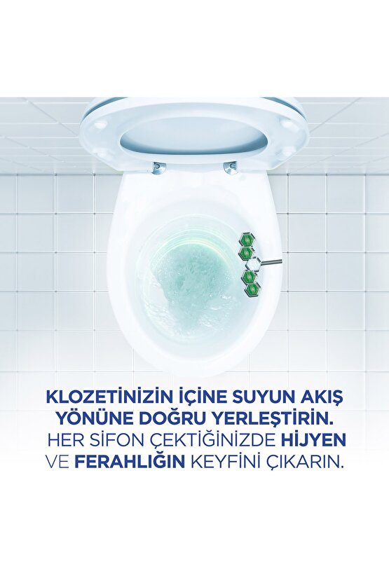 WC Blok 5li Güç Çam Ferahlığı 600 Sifona Kadar Güçlü Temizlik 110 GR İkili Paket