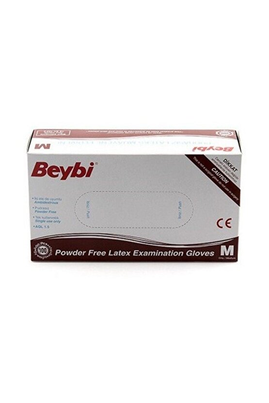 Lateks Muayene Eldiveni Pudrasız Orta Boy 100lü Paket