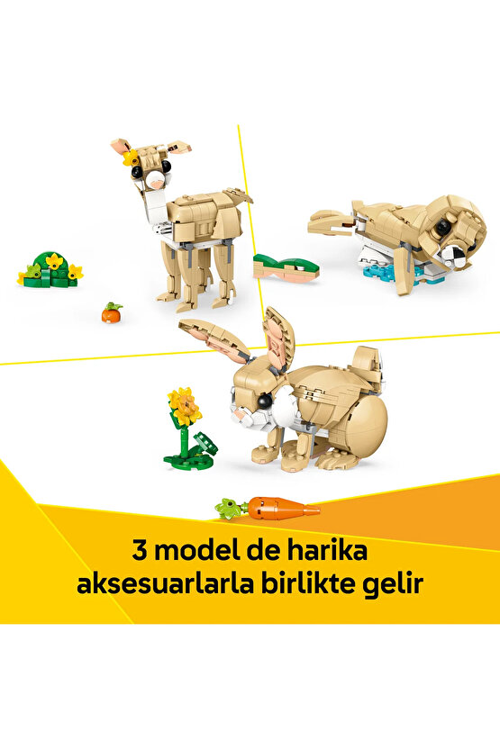 ® Creator 3’ü 1 Arada Sevimli Tavşan 31162 - 8+ Çocuklar için Yaratıcı Oyuncak Yapım Seti (326P)