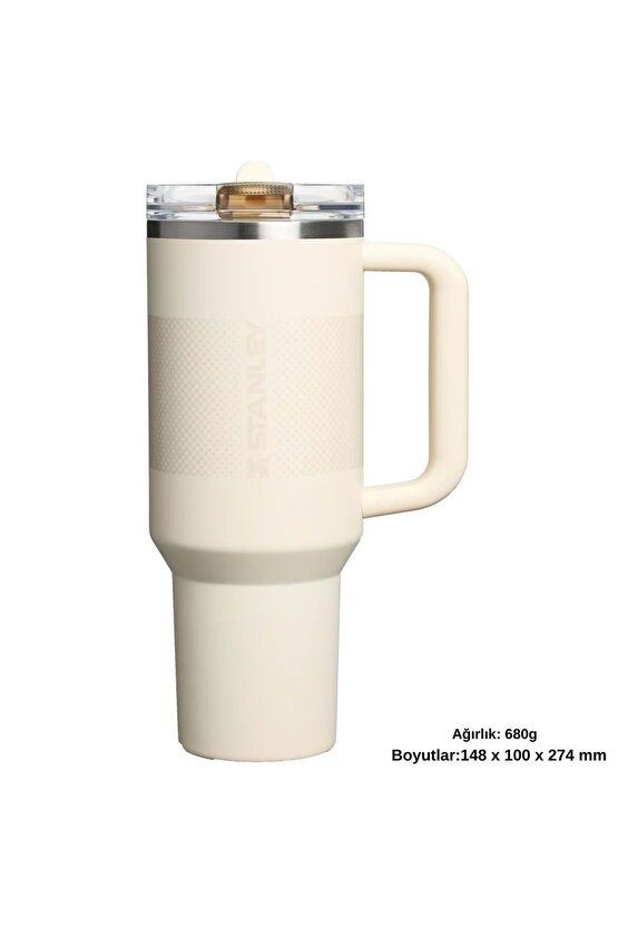 The Quencher ProTour Flip Straw Tumbler Pipetli Termos 1,18 LT Pipetli Matara BEJ