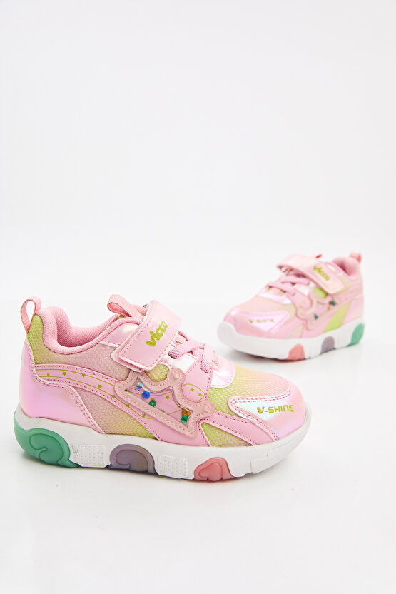 Queen Işıklı Kız Bebek Pudra Spor Ayakkabı