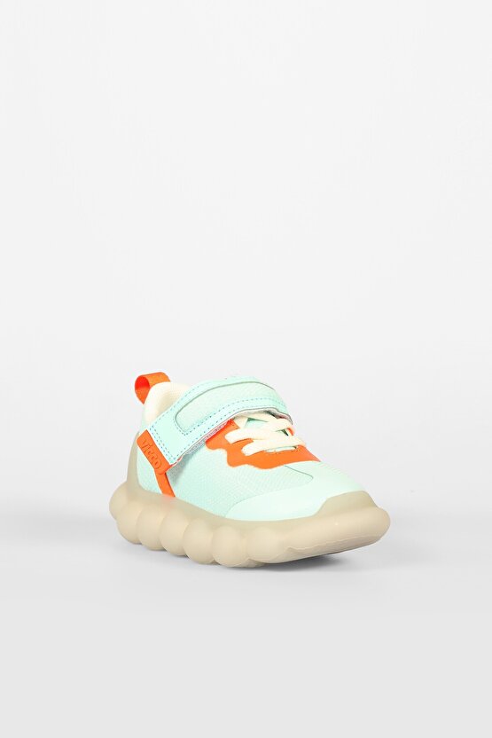Unisex Çocuk Bread Işıklı Mint Yeşil-Turuncu Sneaker